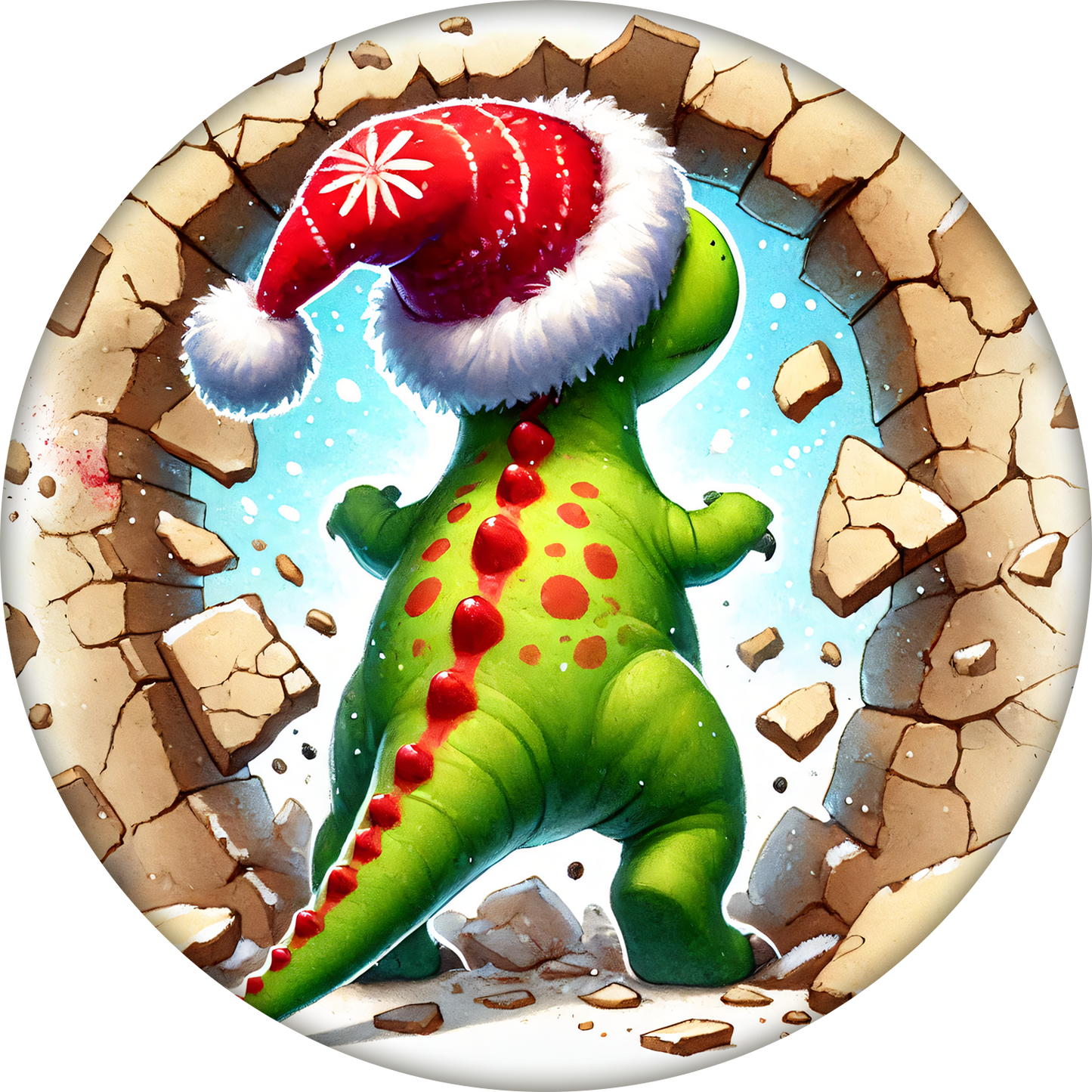 Cute 3D Dinosaur Holiday Keepsake Ornament