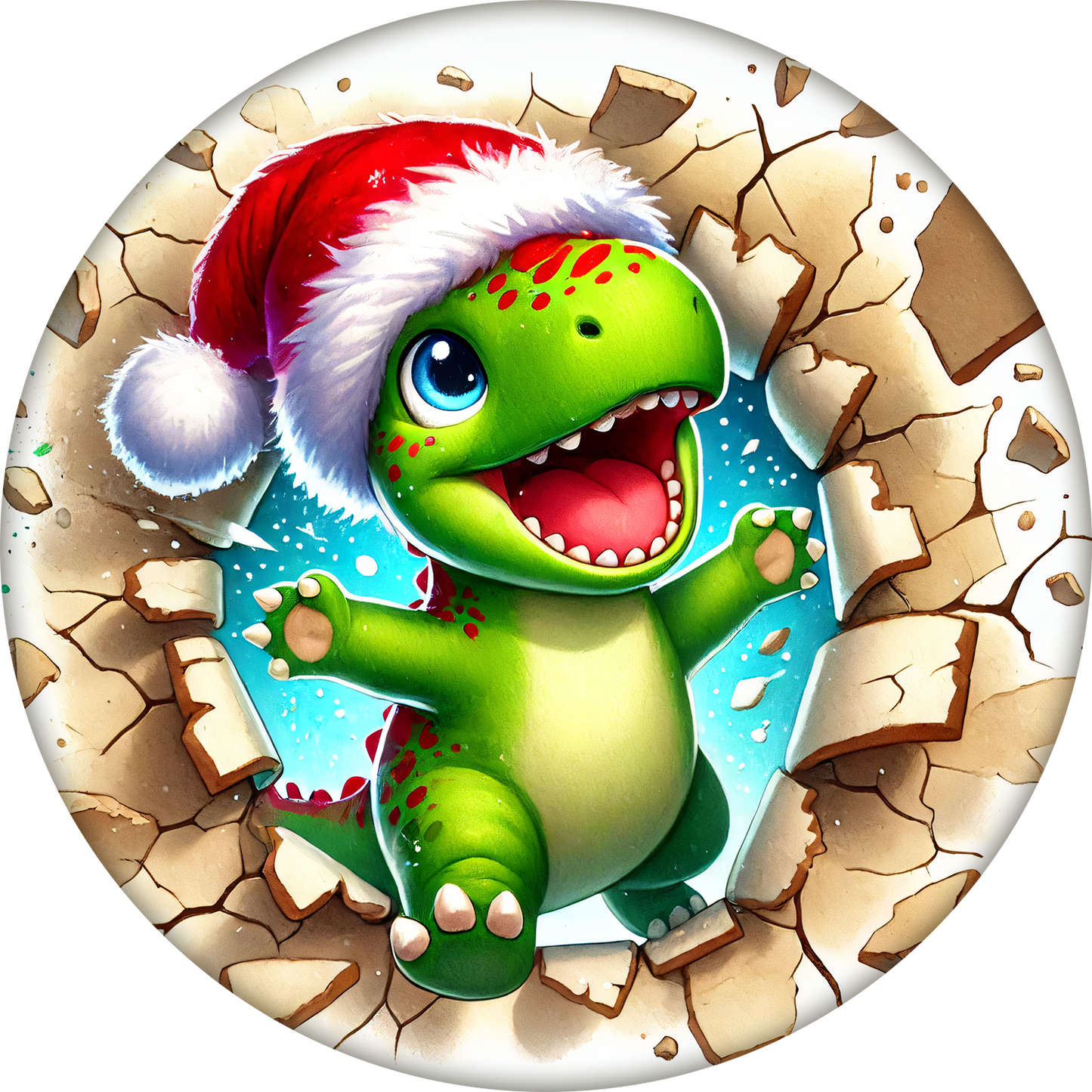 Cute 3D Dinosaur Holiday Keepsake Ornament