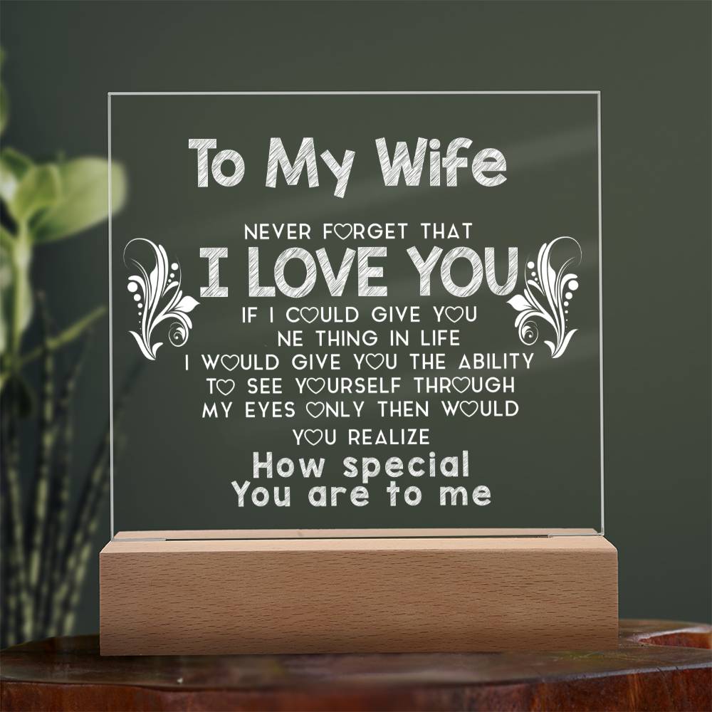 To My Wife | Square Acrylic Plaque