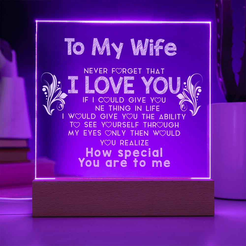 To My Wife | Square Acrylic Plaque