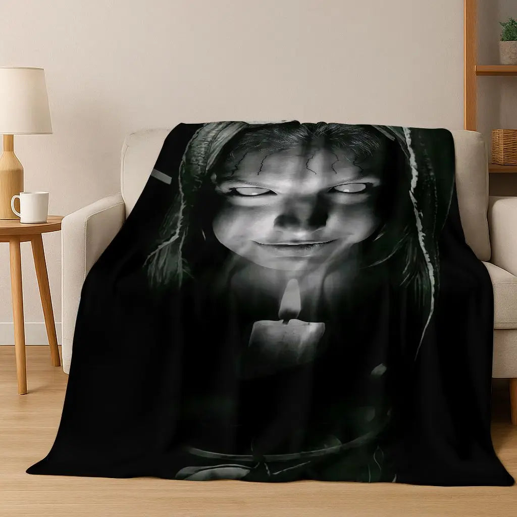 Ghost Skull Flannel Throw