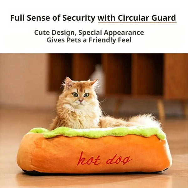 Cozy Hot Dog Pet Bed
