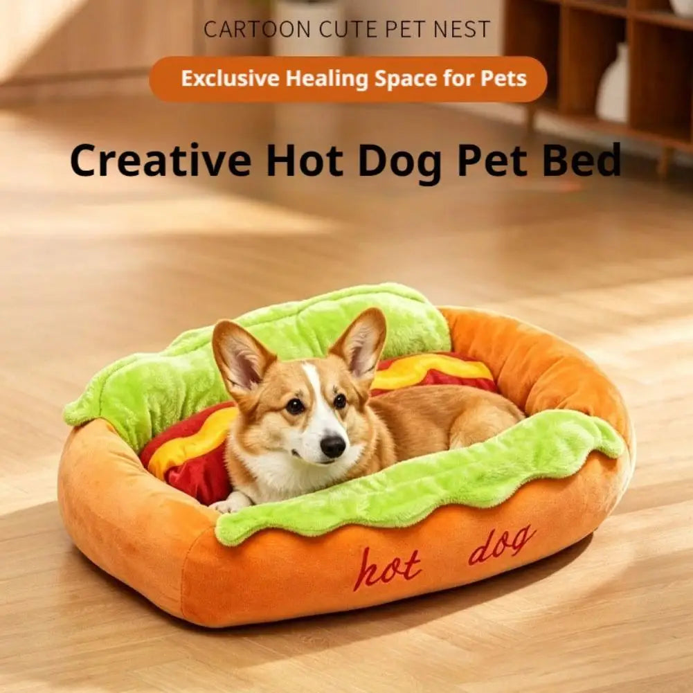Cozy Hot Dog Pet Bed