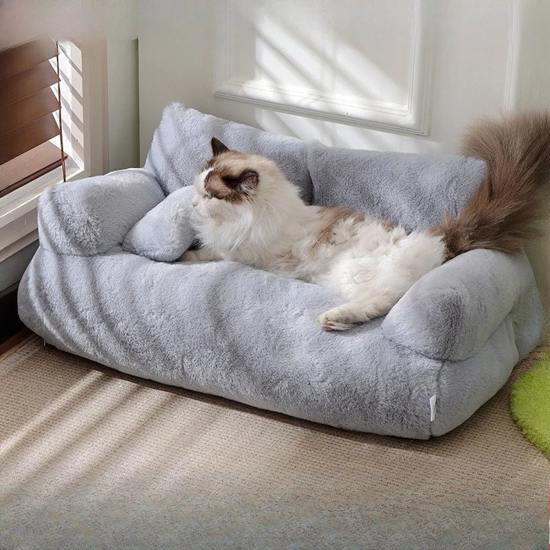 CozyCuddle Plush Pet Sofa Bed