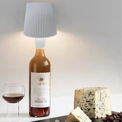 Pleated Wine Bottle Lamp