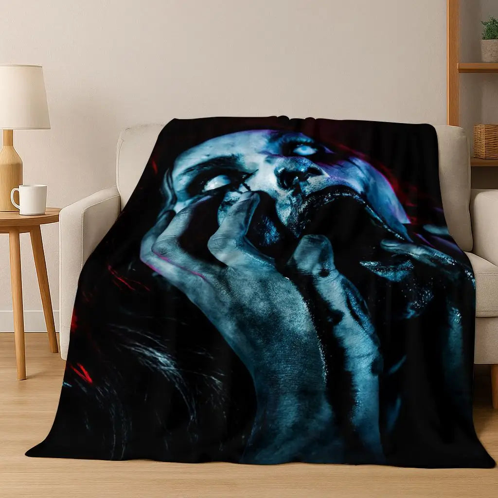 Ghost Skull Flannel Throw