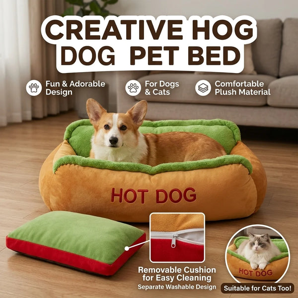 Cozy Hot Dog Pet Bed