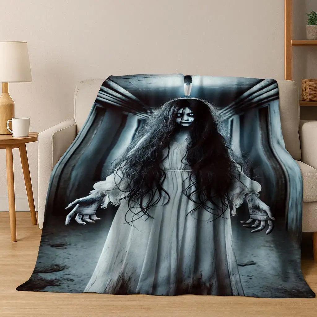 Ghost Skull Flannel Throw