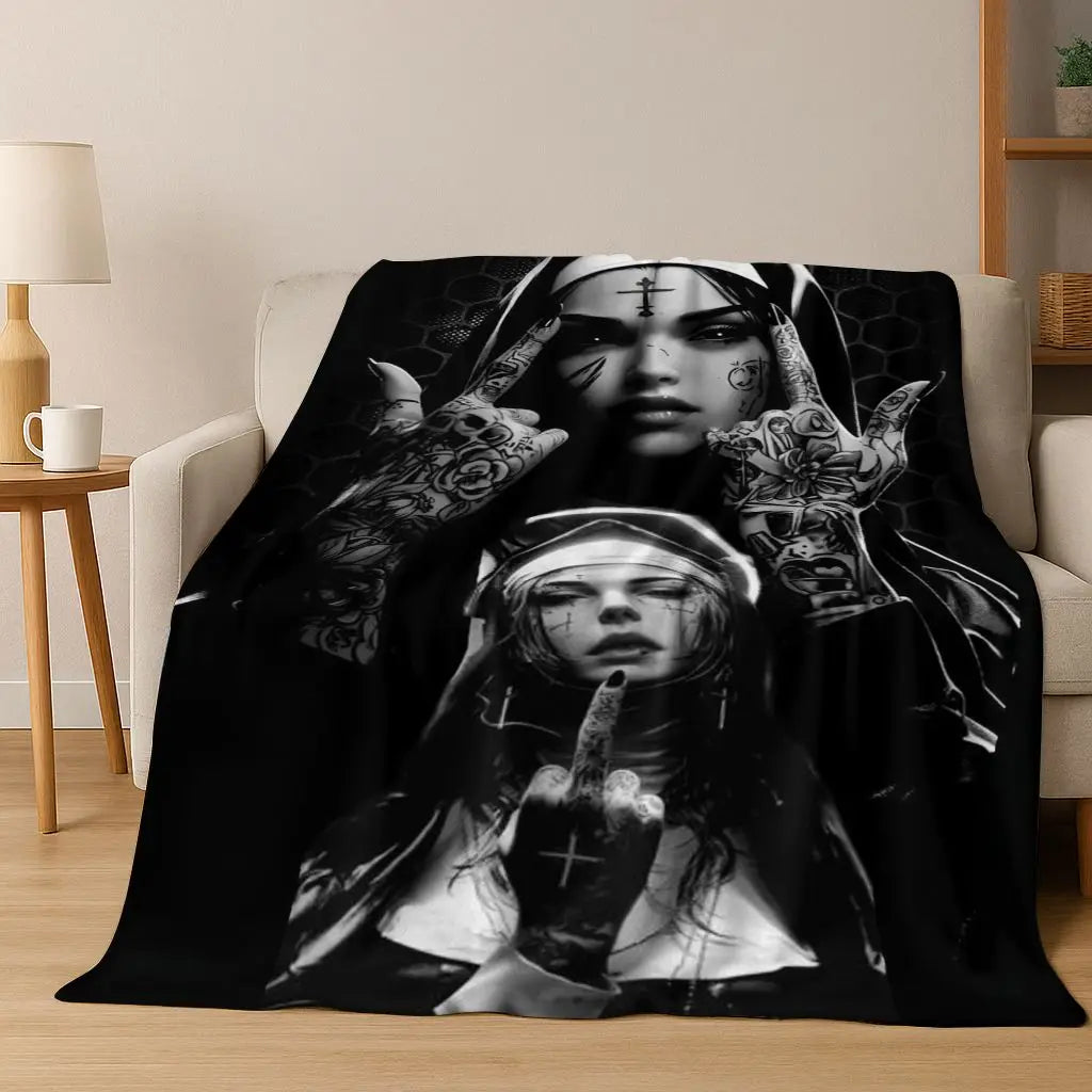 Ghost Skull Flannel Throw