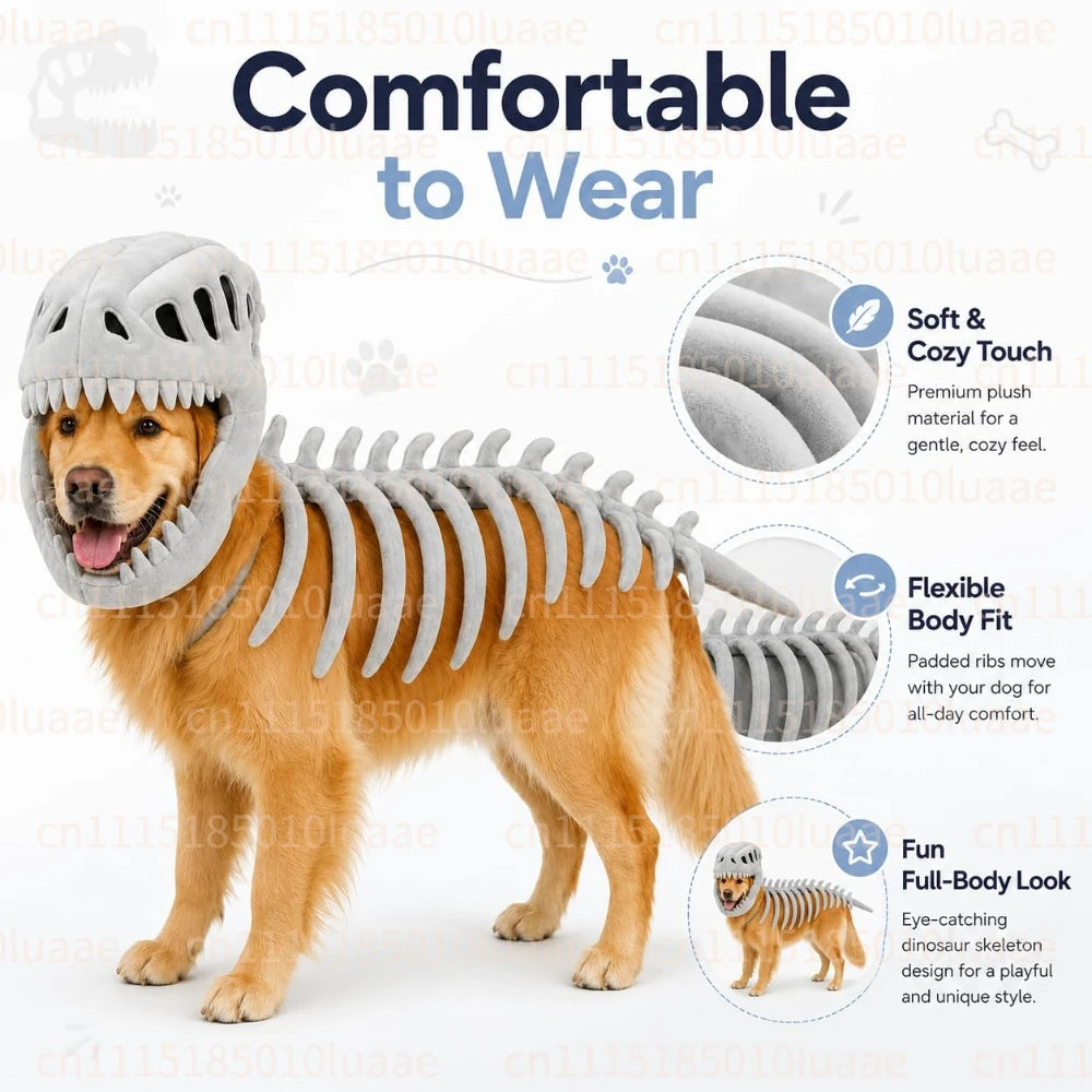 DinoBone Plush Dinosaur Pet Costume