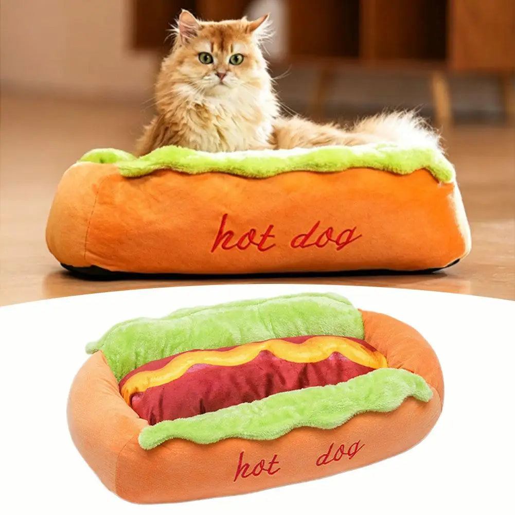 Cozy Hot Dog Pet Bed